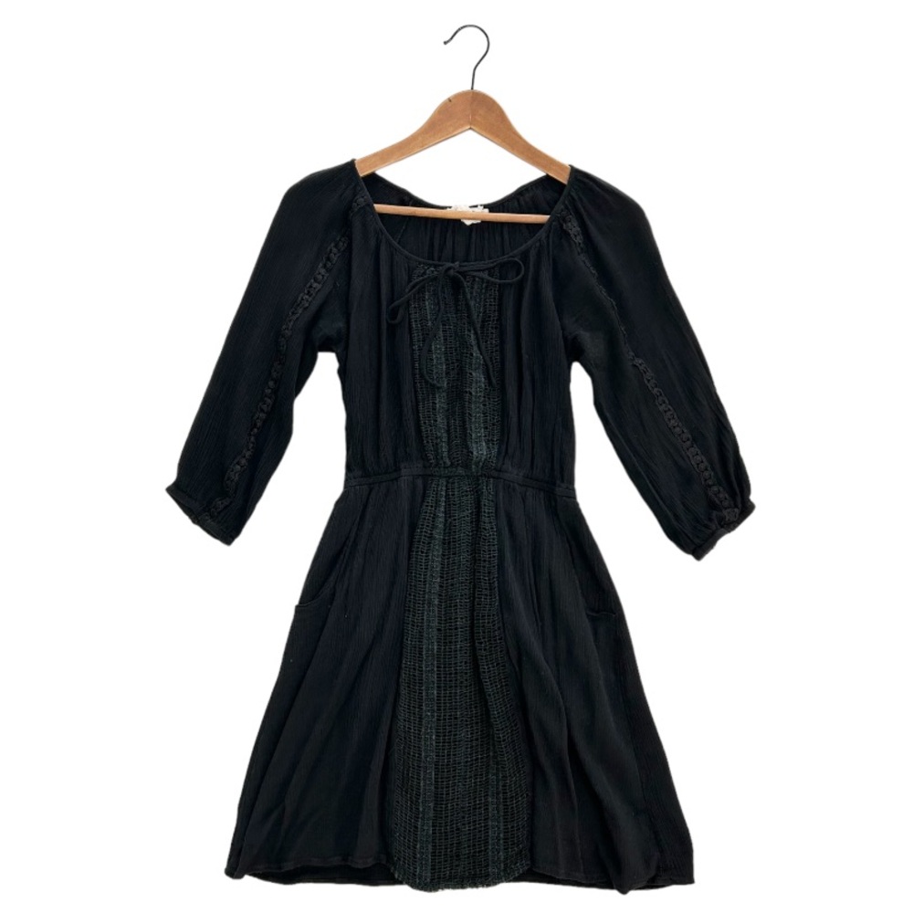 Holly Bracken Black Peasant Dress